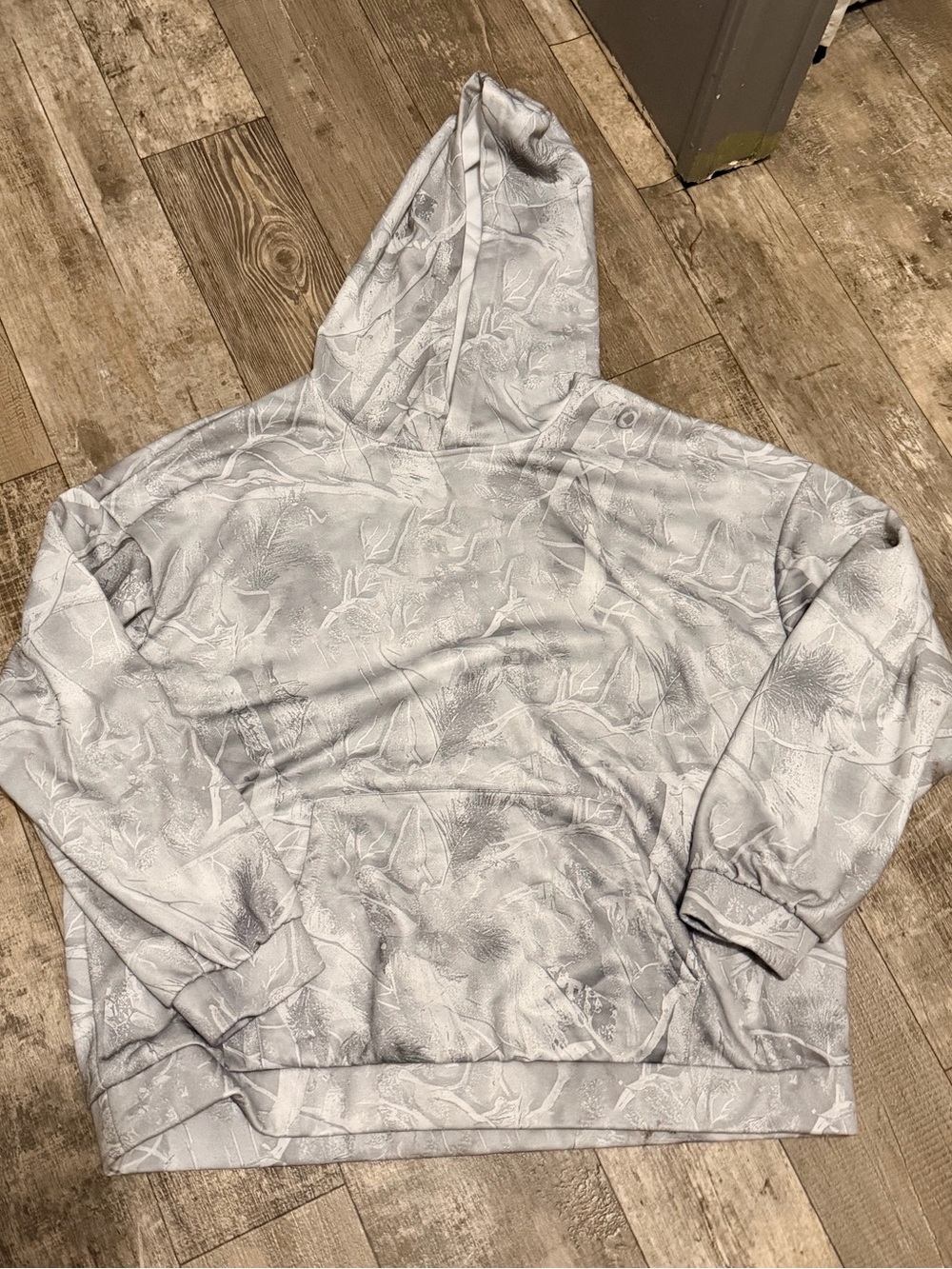Light Gray Patterned Hoodie - Soft Pullover